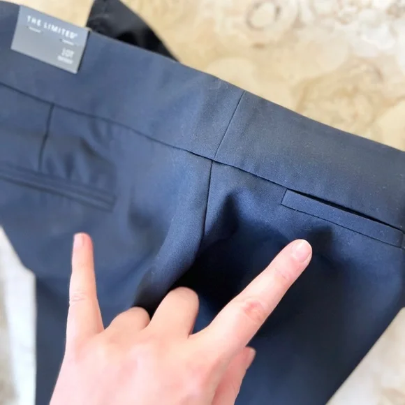 The Limited 10 Tall NWT Straight Leg Navy Suit Pants Pockets - Picture 6 of 8